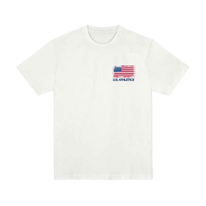 U.S. ATHLETICS  FADED FLAG TEE LEFT CHEST AND BACK PRINT