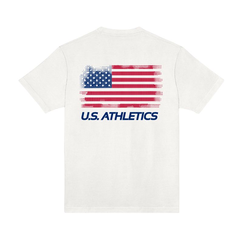 U.S. ATHLETICS  FADED FLAG TEE LEFT CHEST AND BACK PRINT